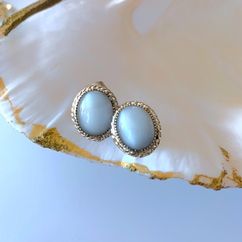 Sterling Silver Chalcedony Stud Earrings